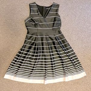 Lane Bryant 16W midi fit & flare black and white formal dress